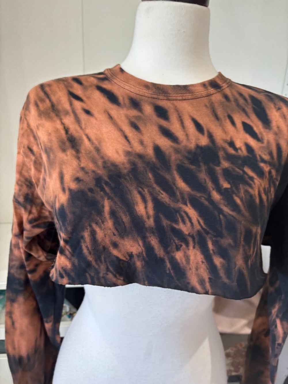 HUE Black and Orange Tie-Dye Graphic Tee